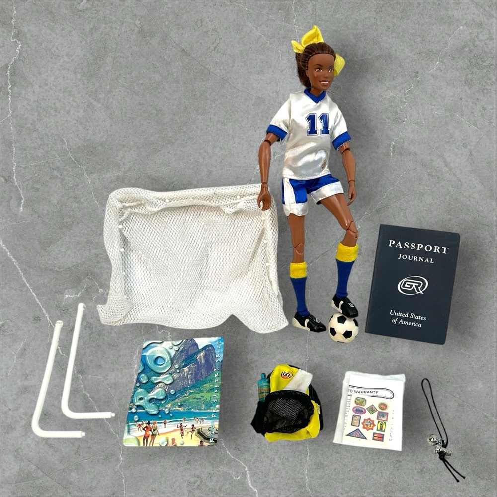Get Real Girl Doll Gabi’s Soccer Adventure Brazil 12” Passport Net Backpack